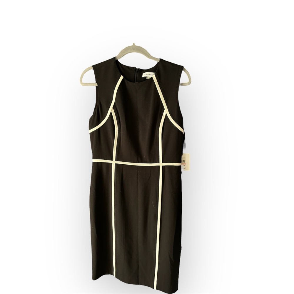 Brand new Calvin Klein black and white midi dress